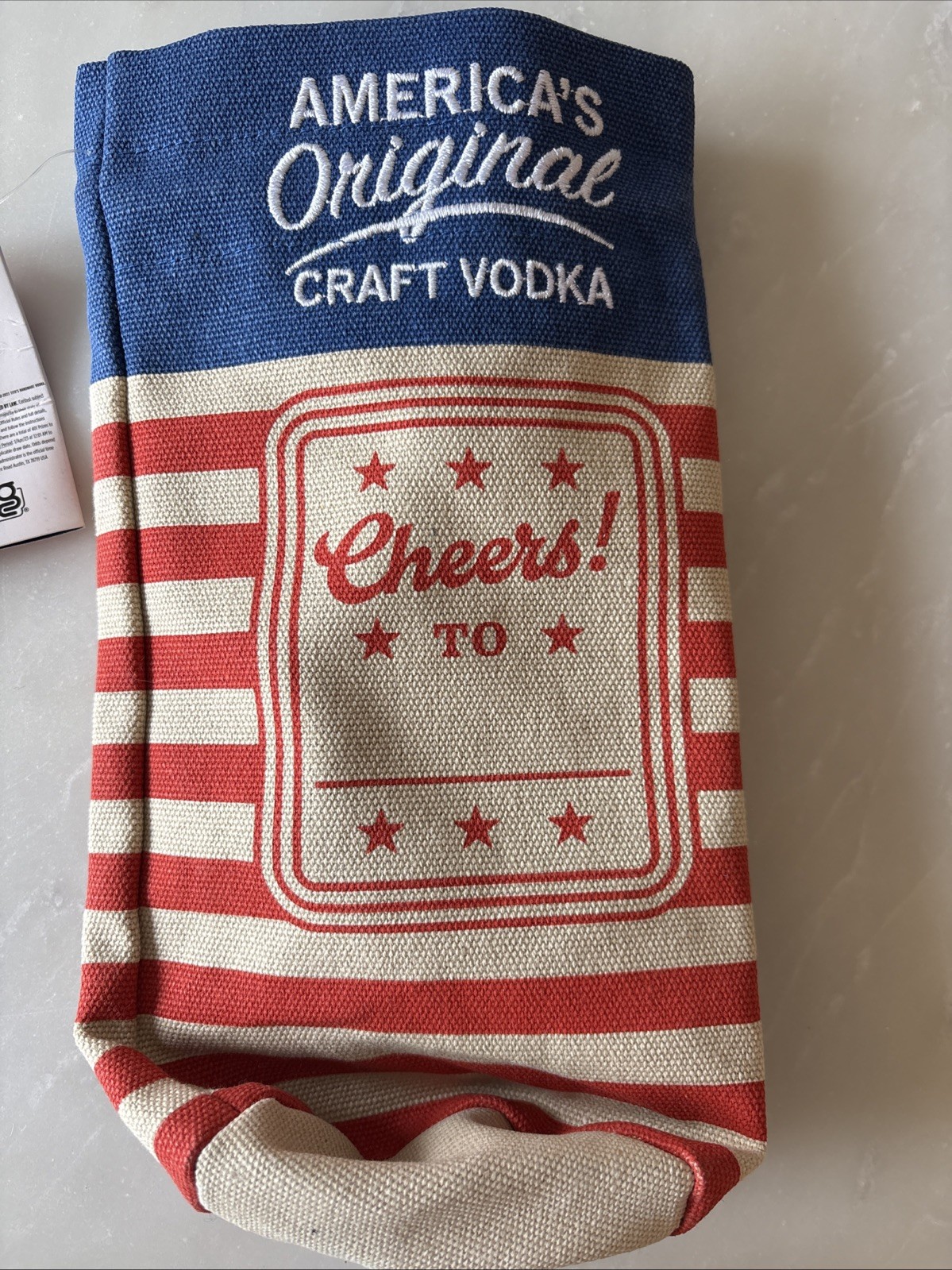 Titos Handmade Vodka Bottle Bag Drawstring, Austin Texas, Empty! NWT FREE SHIP