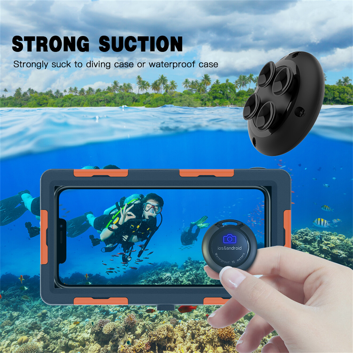 Waterproof Selfie Bluetooth Remote Control Camera Shutter For IOS Android Phone