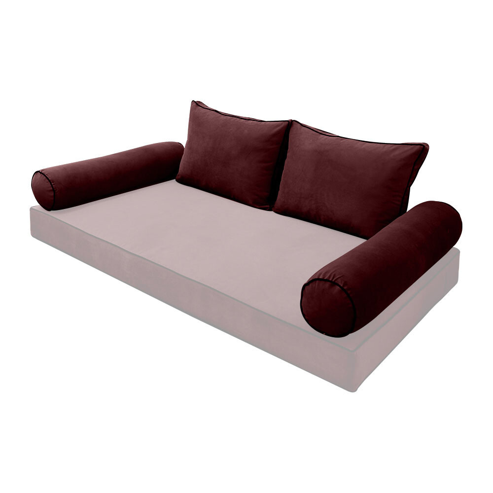 SLIPCOVER ONLY Contrast Full Style V1 Velvet Indoor Daybed Bolster Cushion AD368