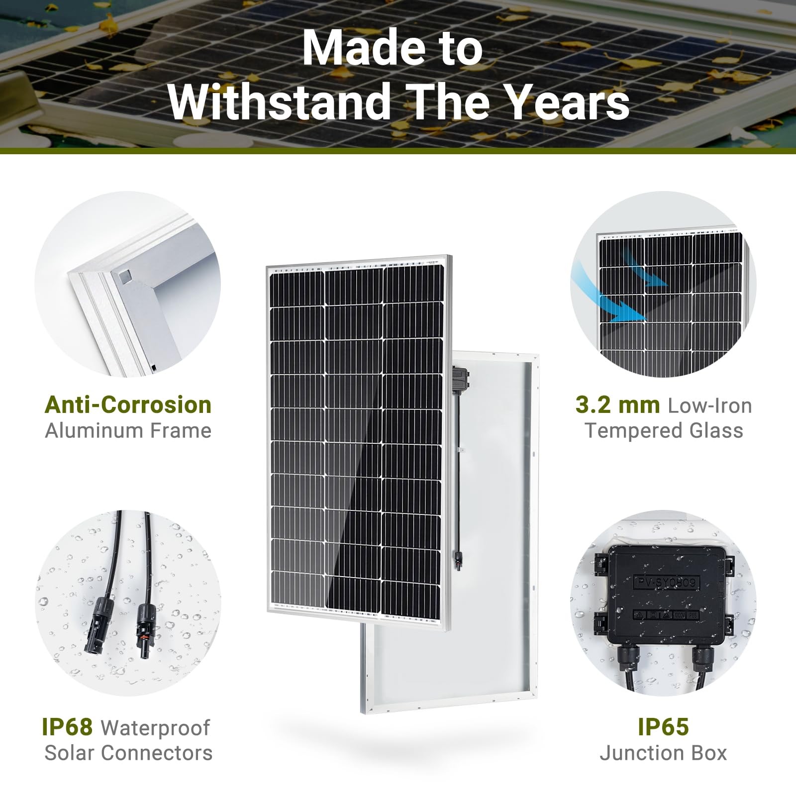 HQST 100W 12V 2pcs Solar Panel
