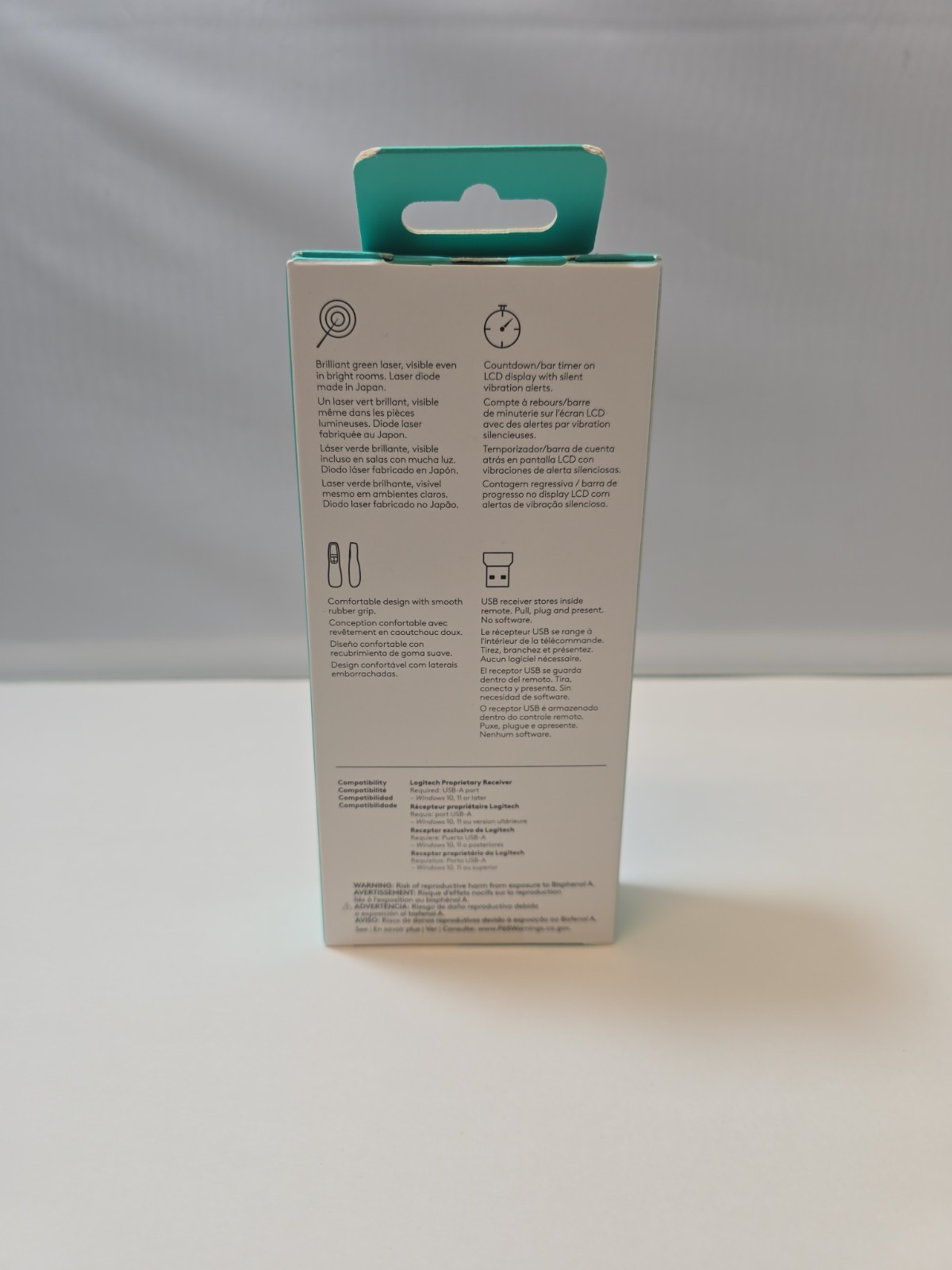 Logitech R800 Professional Presentation Remote (910-001350) Green Laser 100ft