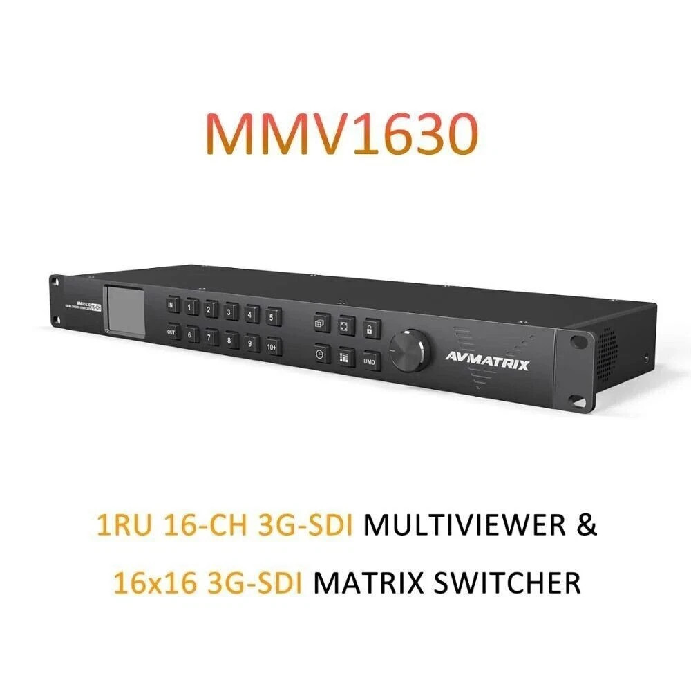 AVMATRIX MMV1630 Rack Mount Multiviewer 16CH 3G-SDI Video Matrix HD Switcher