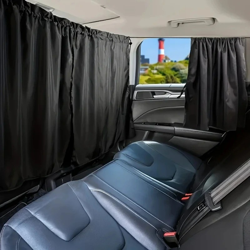 🚗 4pcs Car Window Privacy Curtain Set – Travel & Camping Essential