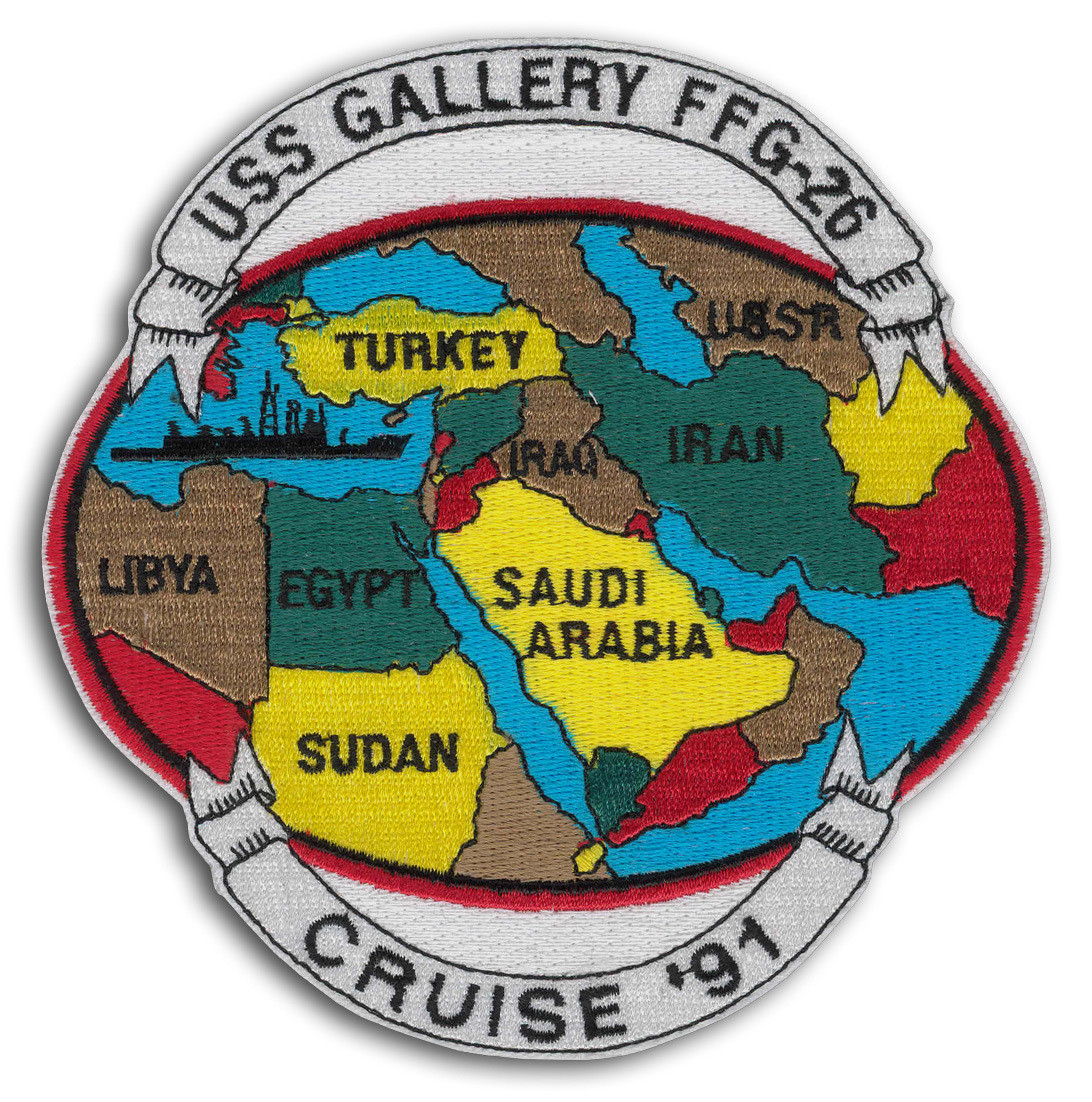 US Navy FFG-26 USS GALLERY Desert Storm Guided Missile Frigate Ship Crest Patch