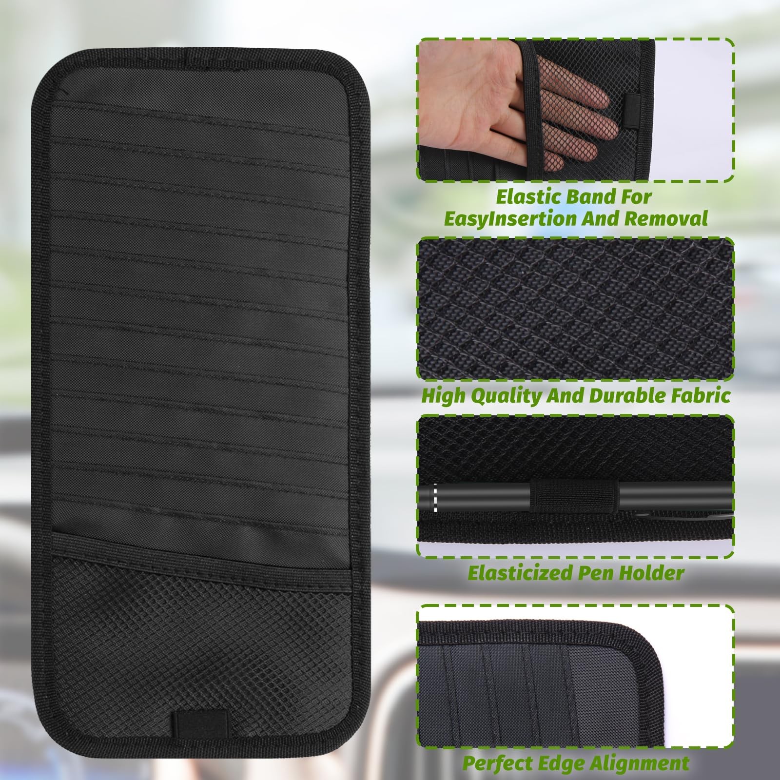 CD Visor Holder for Car, Large Capacity & DVD Case, Vehicle Black