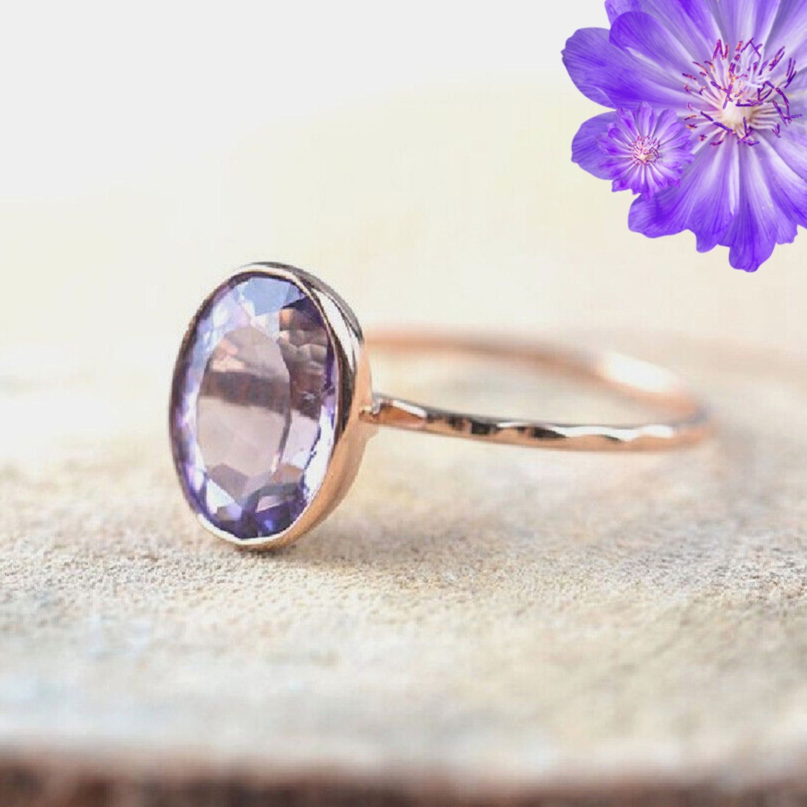 African Amethyst Gemstone 925 Sterling Silver Ring Handmade Jewelry Ring Gift