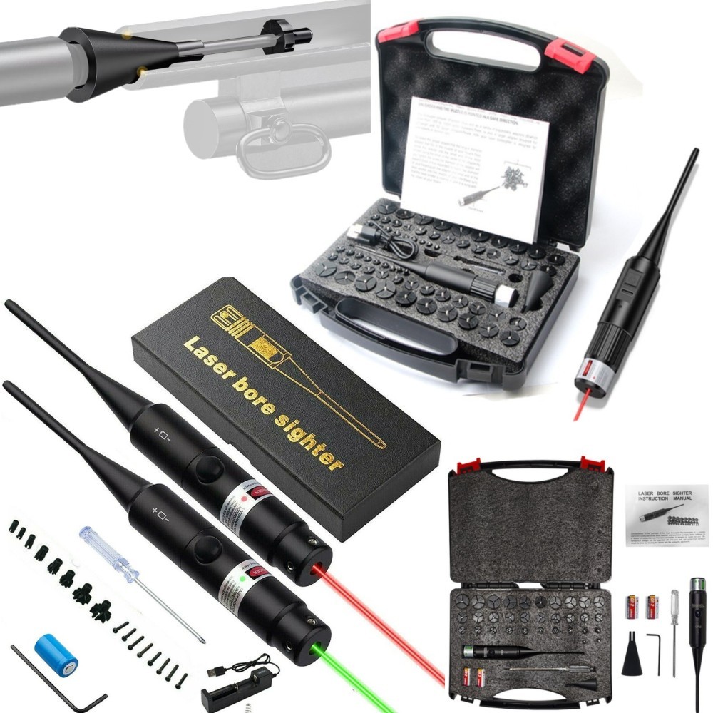 Green Red Laser Bore Sighter Collimator .177 to 12GA Caliber Sight Handgun Rifle