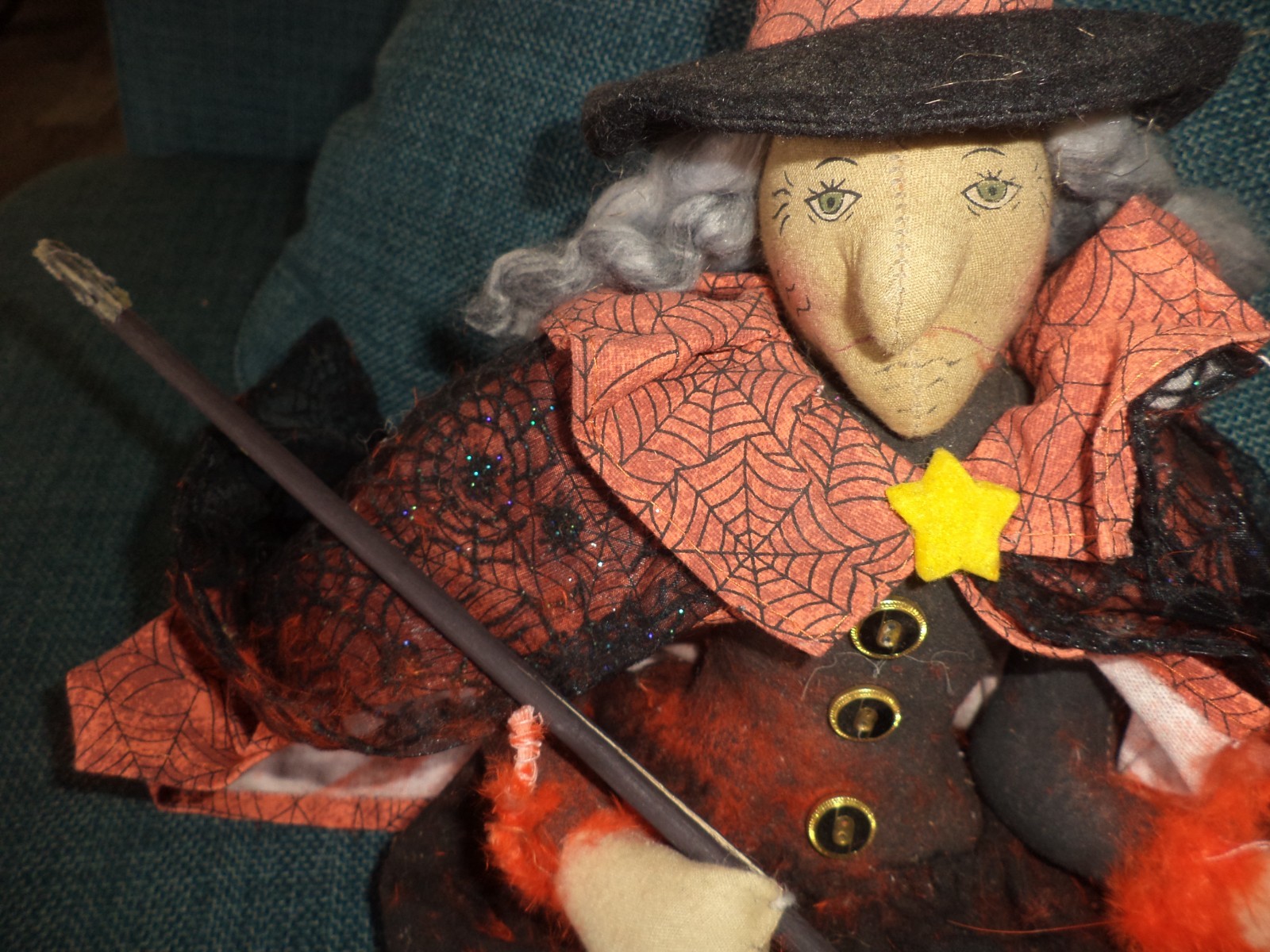 Halloween Witch Stuffed Fabric 21 Inches Scary