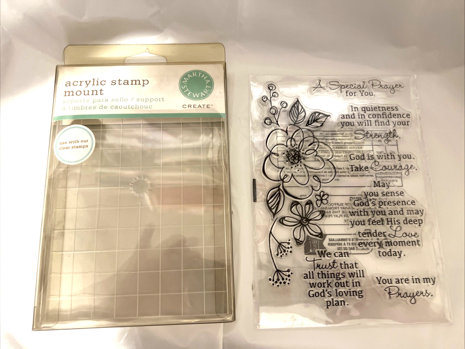 Martha Stewart Acrylic Stamp Mount, Acrylic Block, Stamp Block, Stamps Prayers