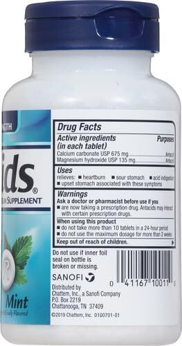 tRolaids Extra Strength Antacid, 96 Chewable Tablets, Mint Flavor, Extra Stre...