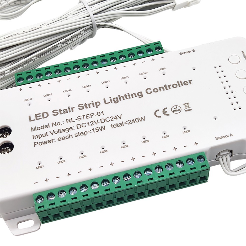 Smart Step Light Sensor Controller 16 Channel DC12V-24V For Stair Led Lighting