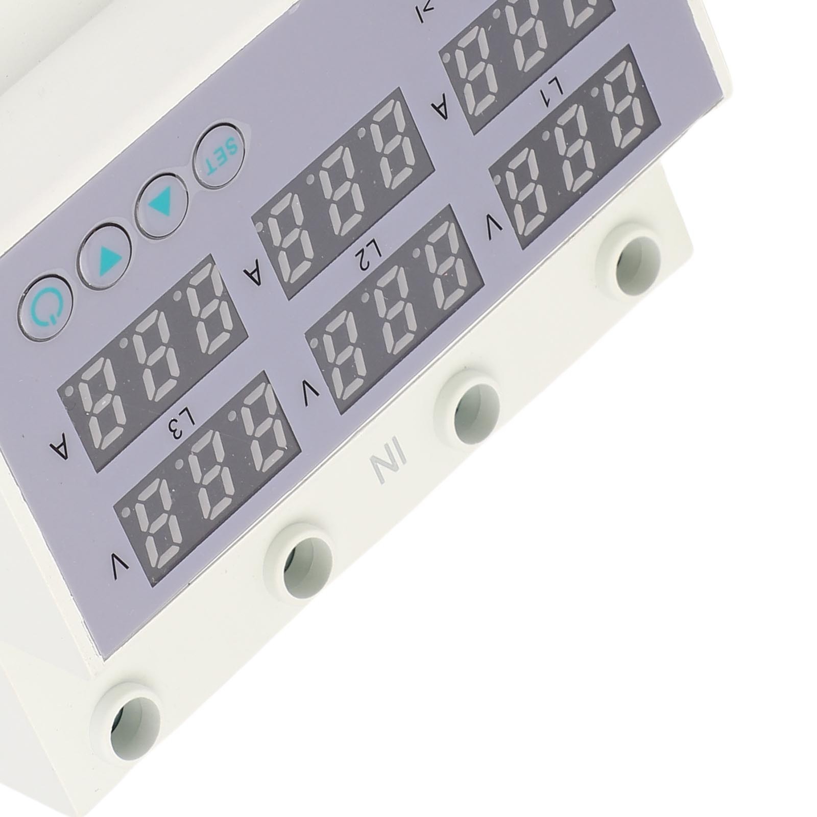 63A 3 Phase DIN Rail Voltmeter Ammeter Auto Overvoltage Overcurrent Protector AC
