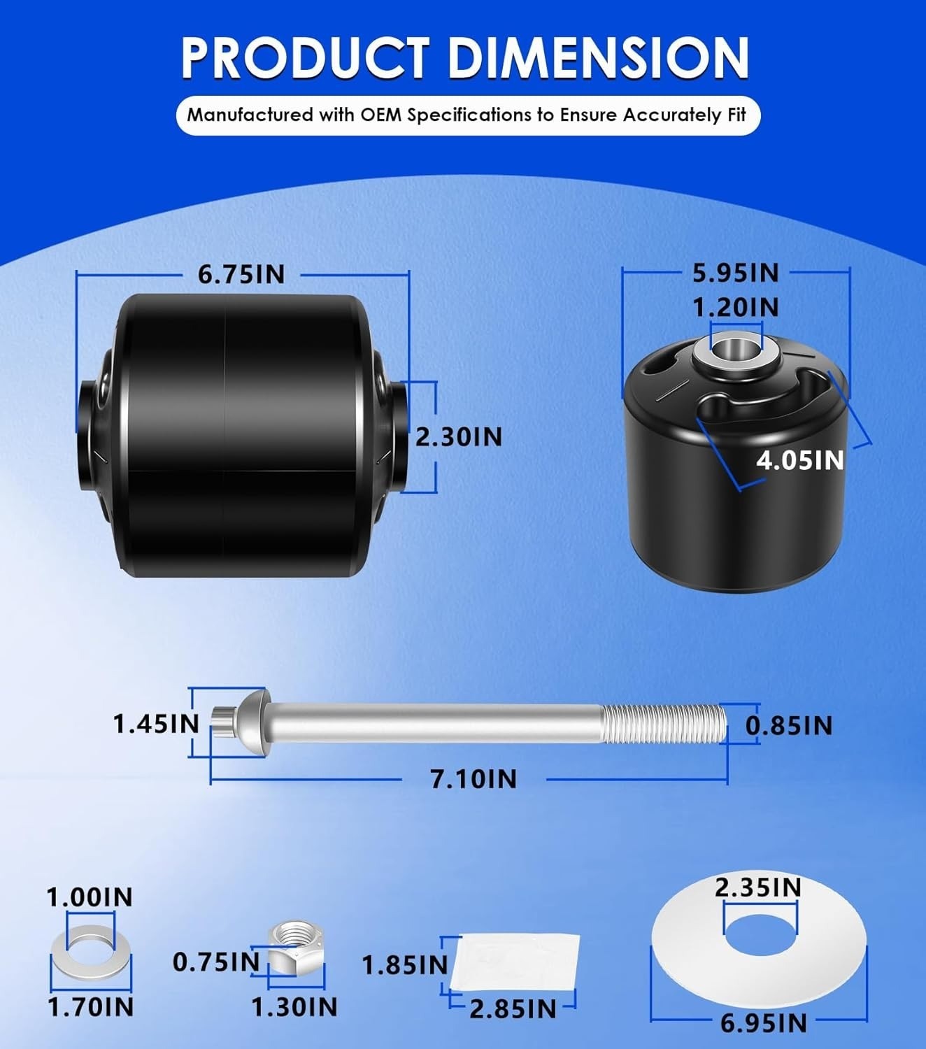 S-24691 S-21166 for Hendrickson Quick Align Pivot Bolt Bushing Kit