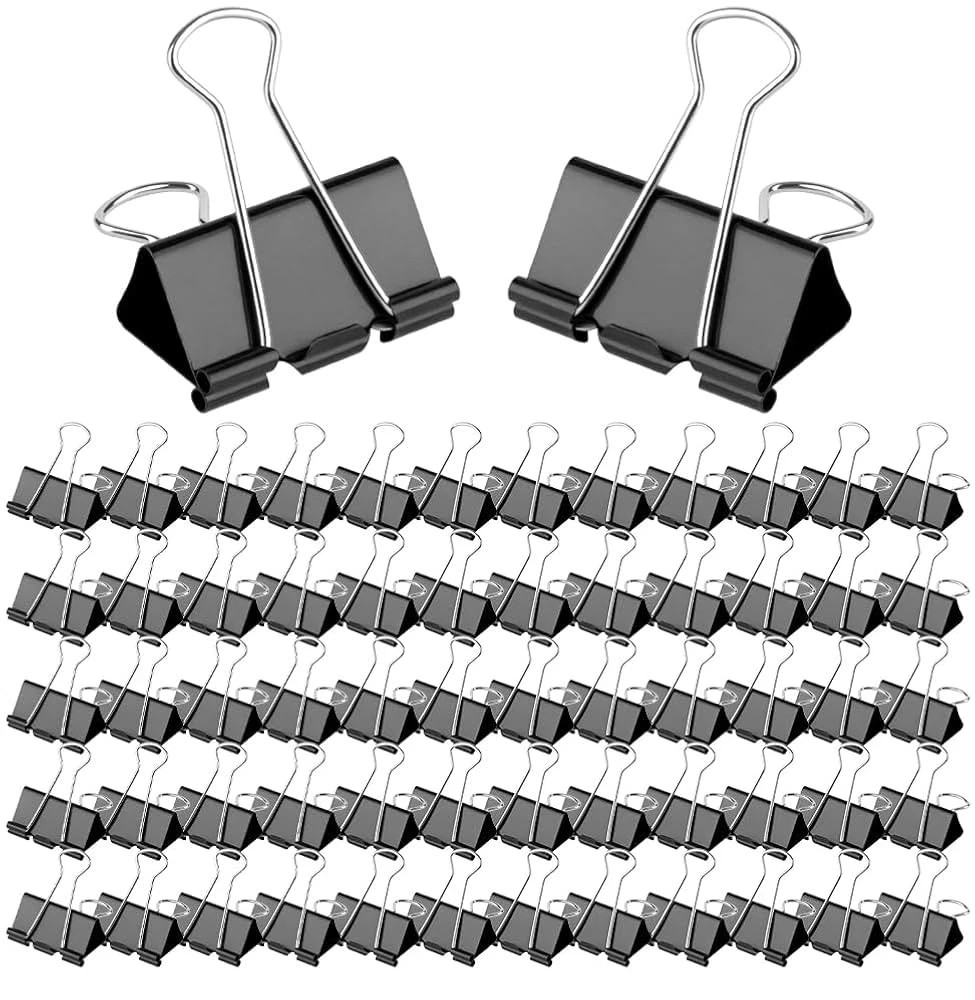 COLOGO Large Binder Clips 60 Pack 1.6 in Black