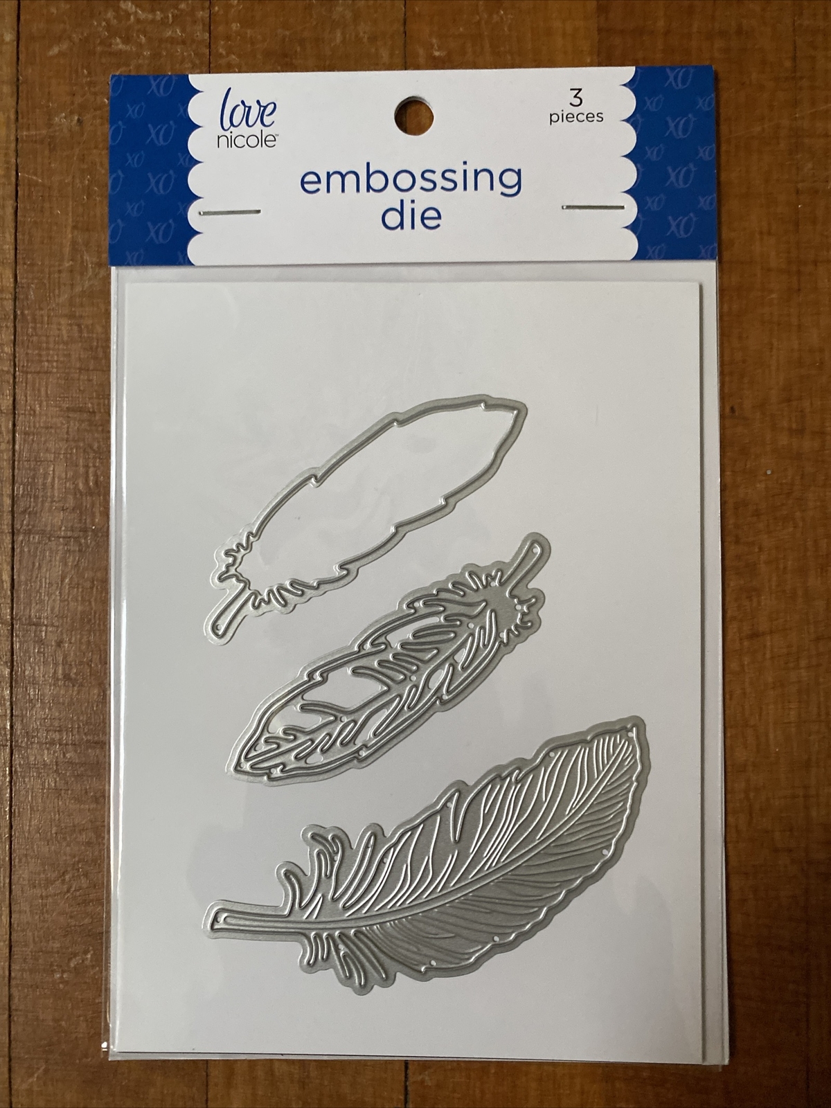 New in Package LOVE NICOLE Embossing Die - 3 die set STC 0267 - Feathers