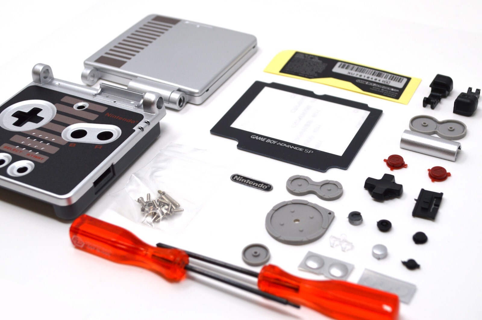 GBA SP Game Boy Advance SP Replacement Housing Shell Screen Lens (RETRO NES)