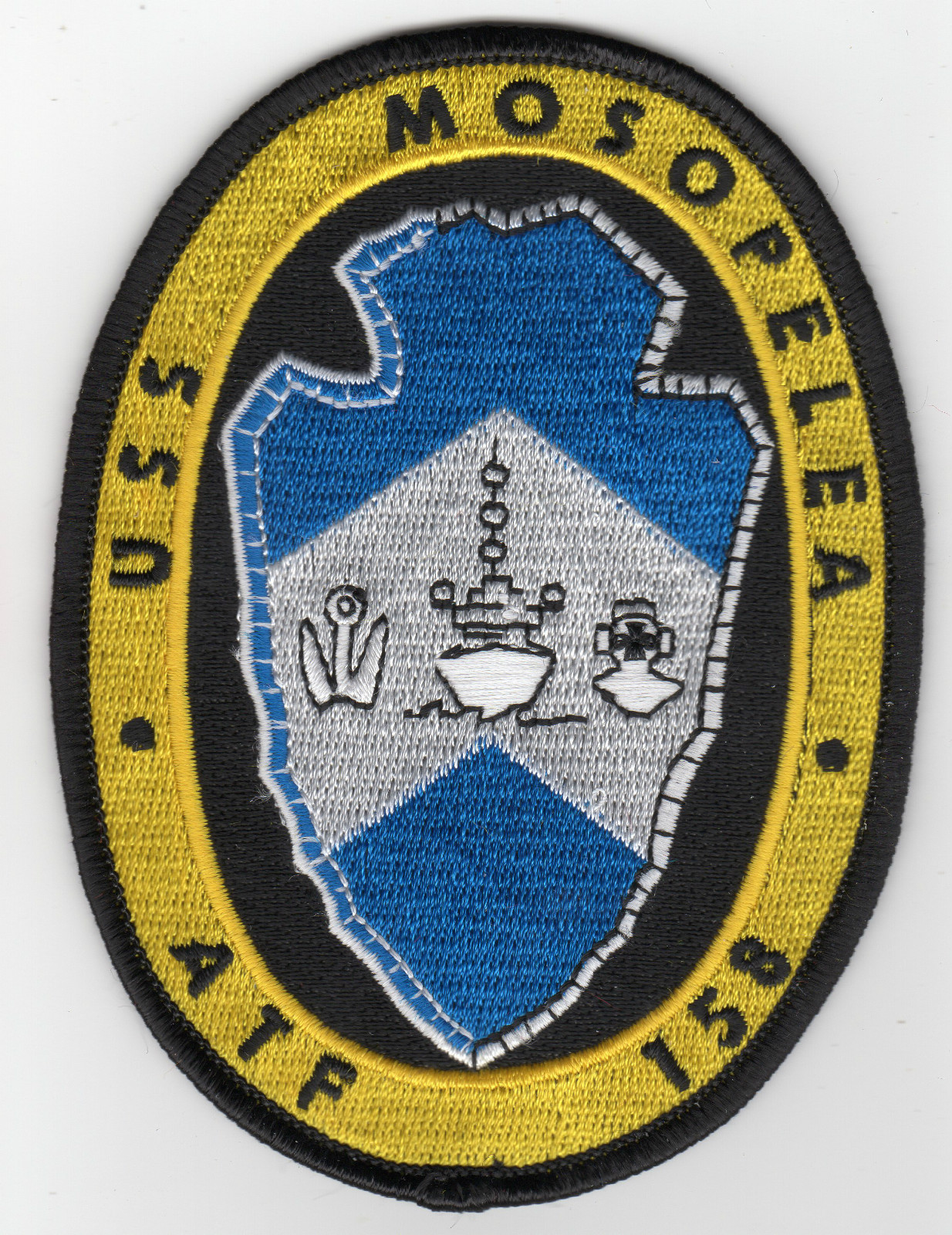 USS Mosopelea ATF-158 Fleet Tug Boat - 4.5 inch FE BC Patch Cat No C6408