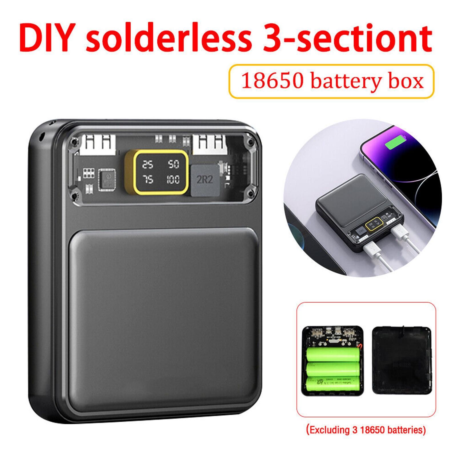 3x18650 Battery Charger Box Power Bank Holder DIY Shell Case Dual USB Shell
