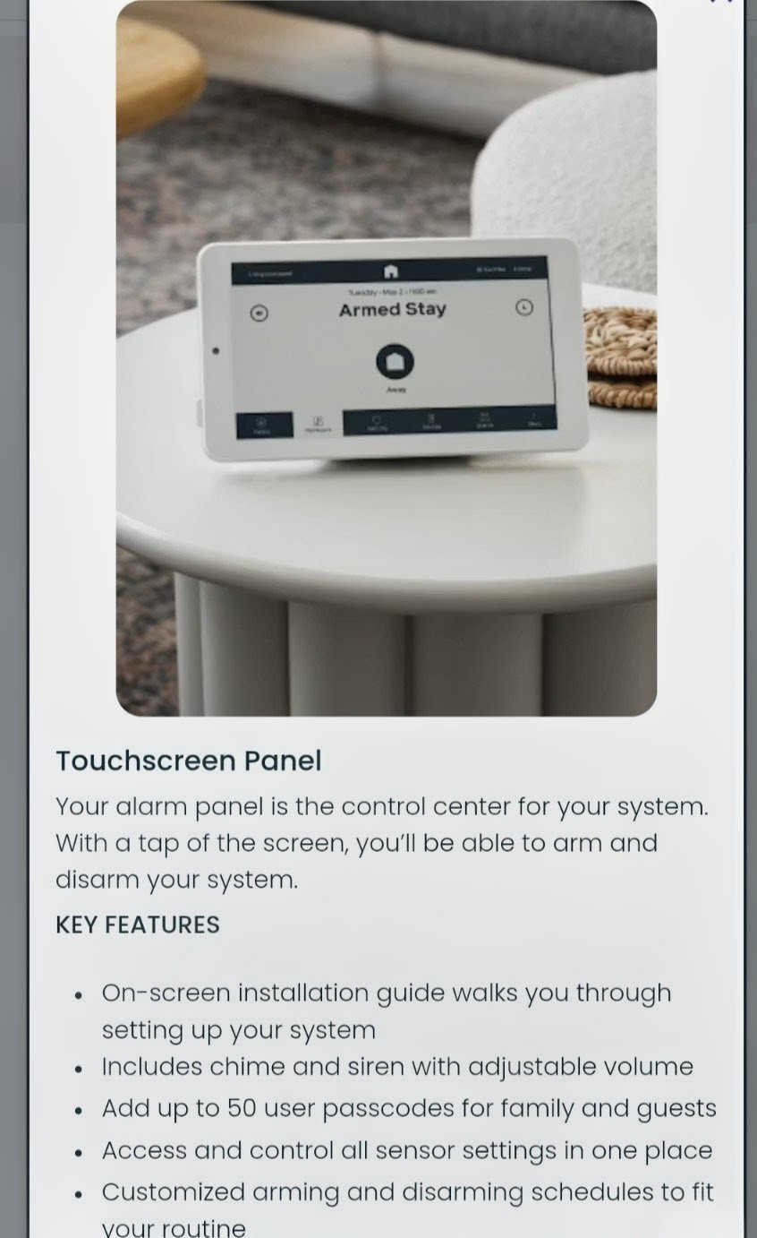 COVE SECURITY TOUCHSCREEN PANEL