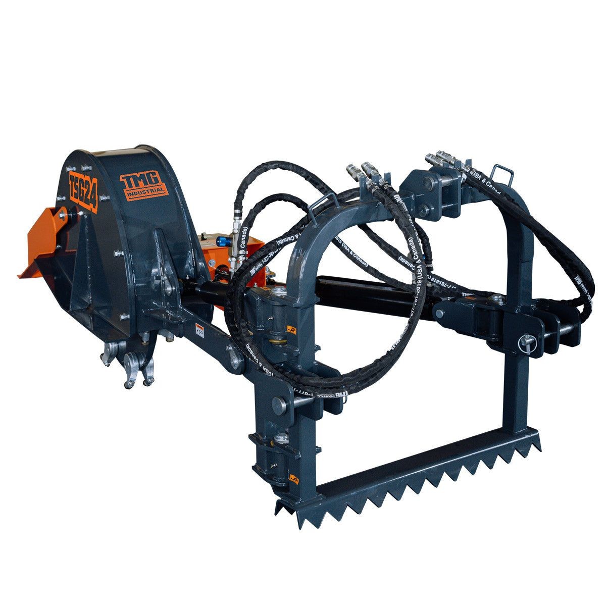 Cat 1&2 3-Point Stump Grinder, 16 Teeth, Steel