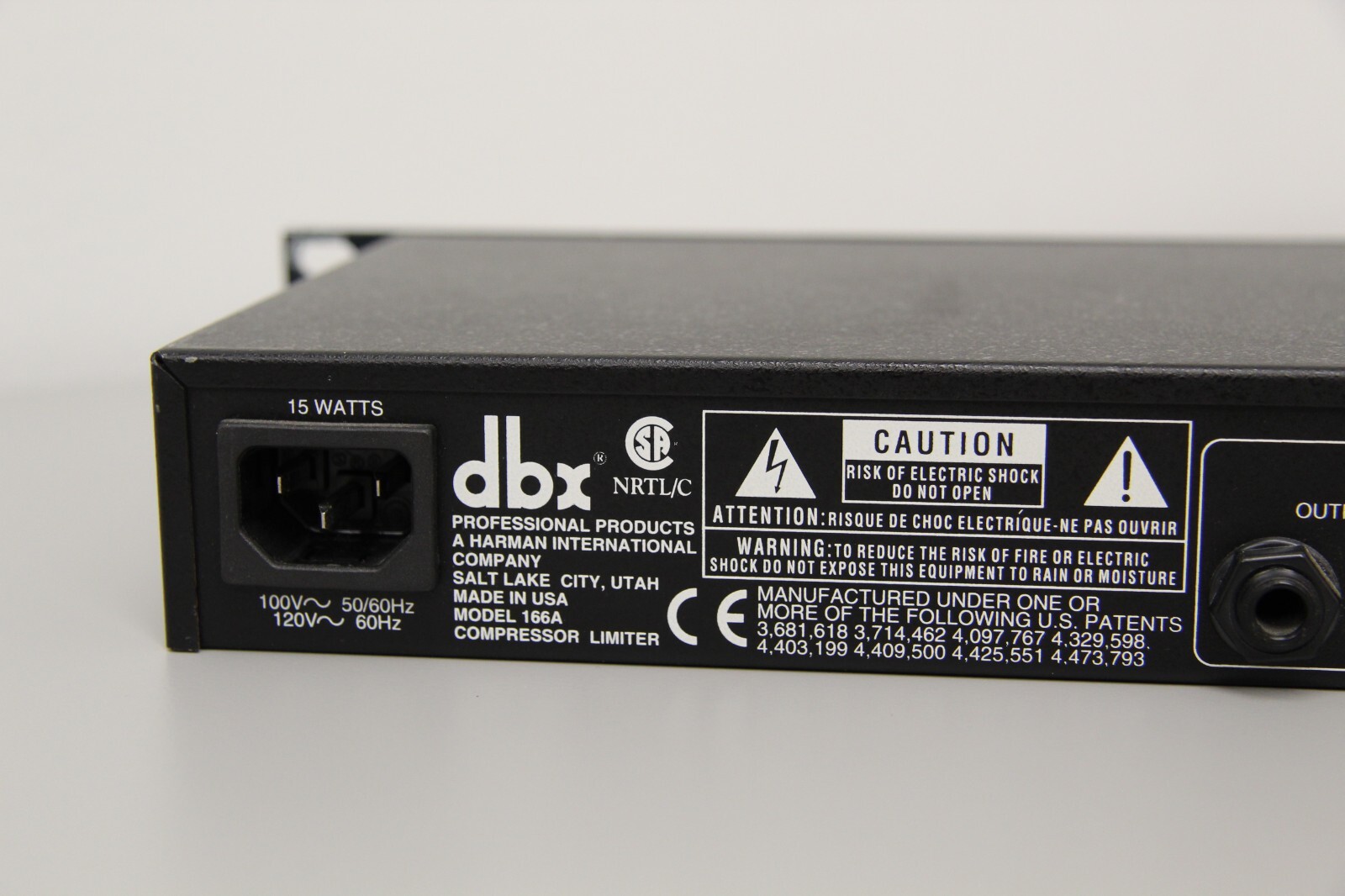 DBX 166A 2 Channel Audio Compressor/Limiter Fully Tested