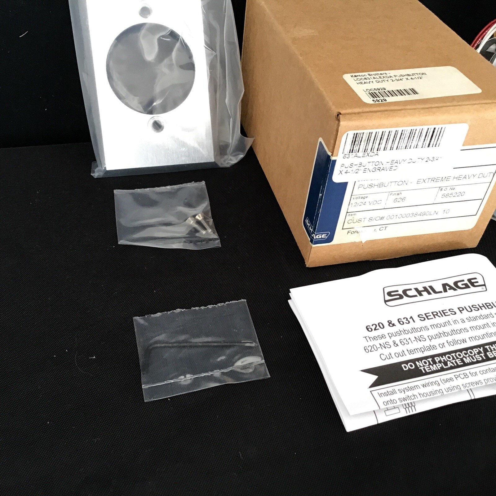 Locknetics 631ALEXDA Heavy Duty Push Button Schlage 12/24VDC *KB