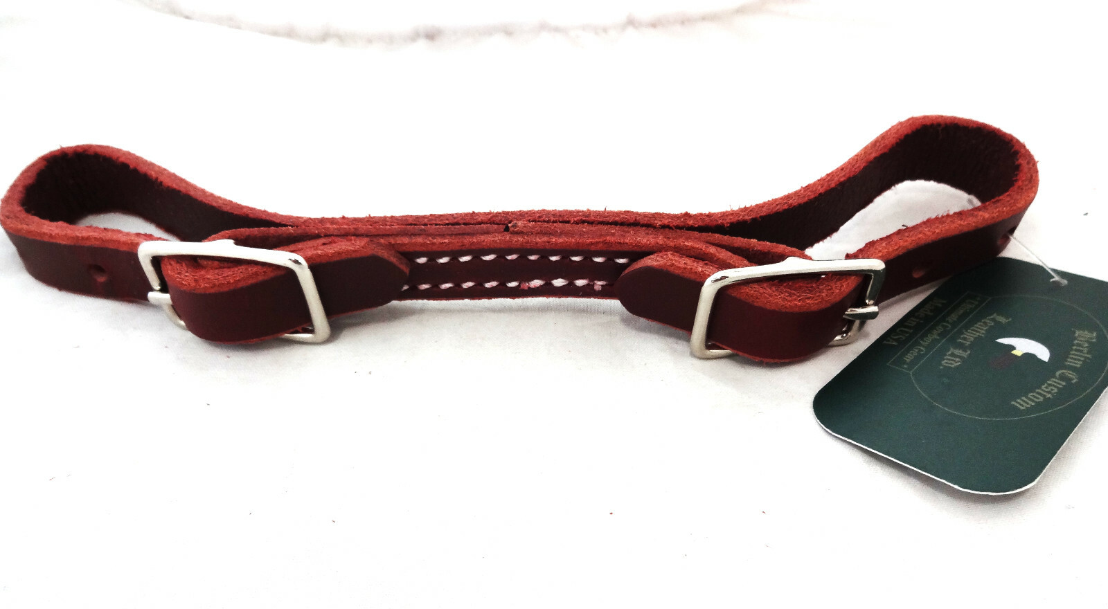 Berlin Custom Leather Reiner Curb Strap Burgundy Latigo Horse Western Buckles