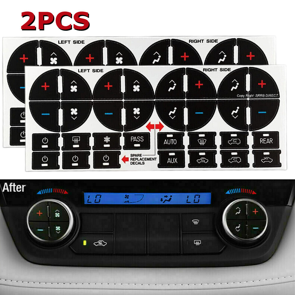 2X AC Dash Button Repair Kit Decal Stickers Replacement For Chevrolet GMC Tahoe