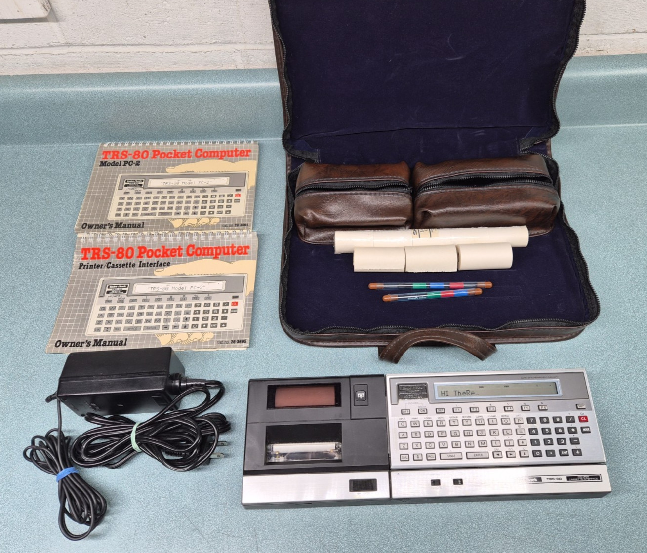 Vintage Radio Shack TRS-80 Pocket Computer w/ Printer Cassette Interface Case