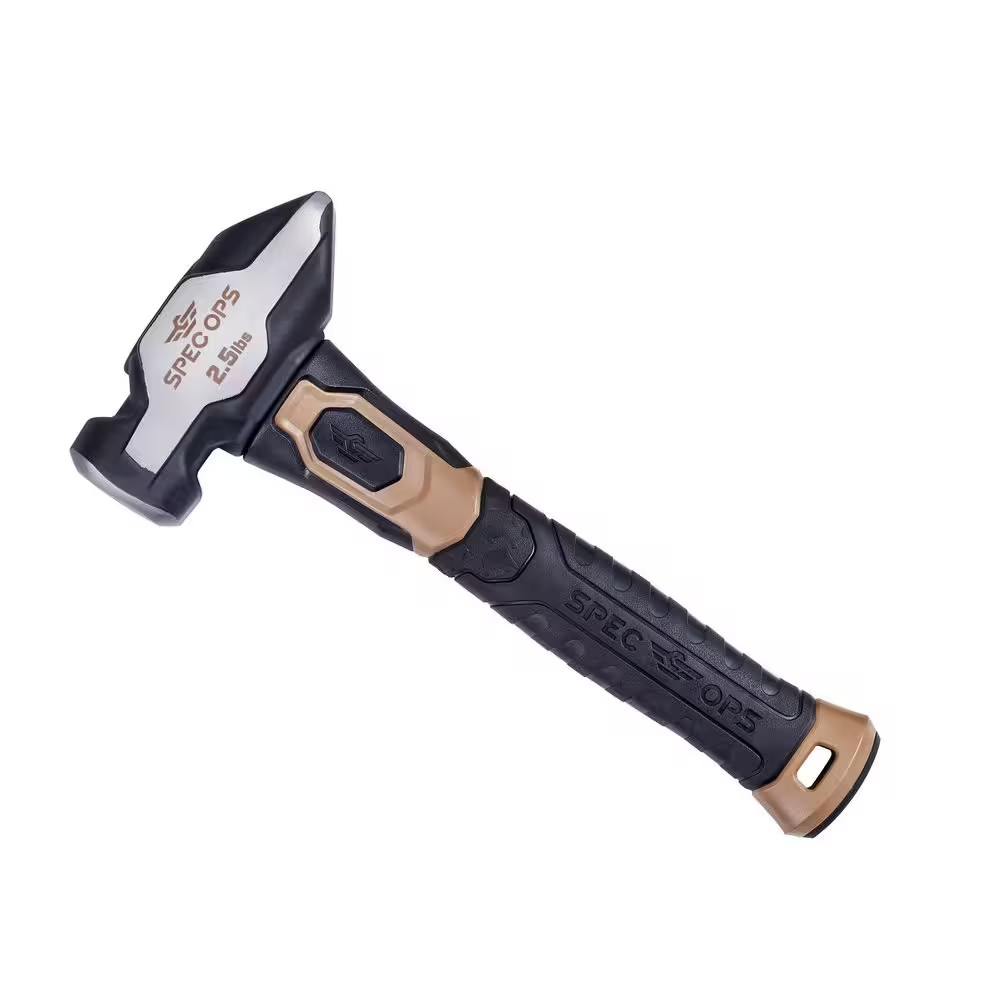 Blacksmith Hammer, 2-1/2 Lbs. Sledge Hammer W/ Removable Soft Mallet Cap, Shock