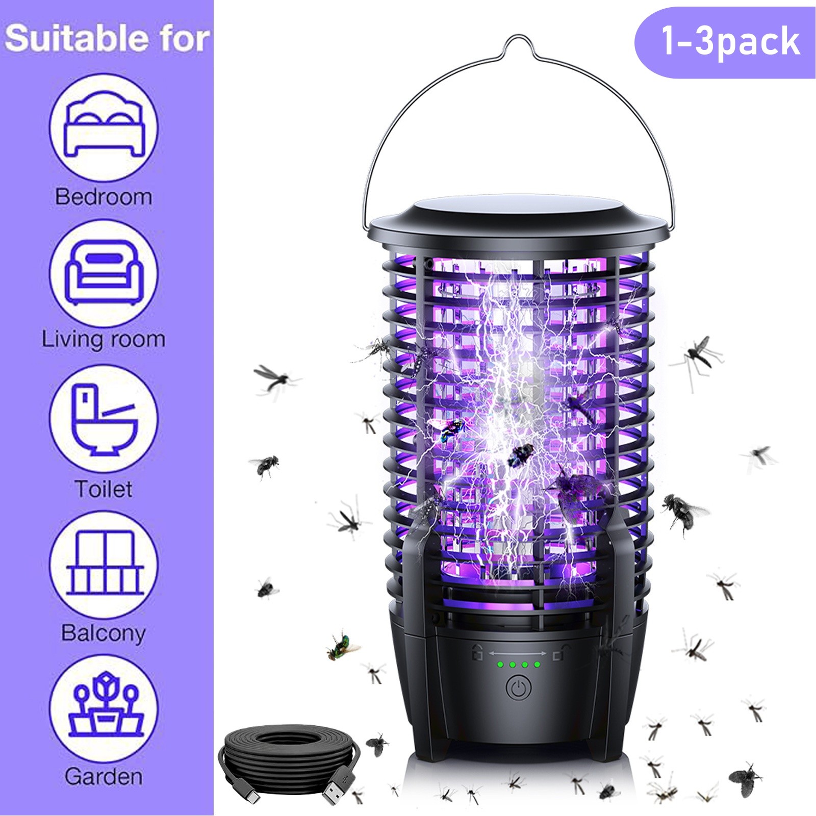 Electronic Bug Zapper Outdoor Indoor Waterproof Mosquito Killer Fly Insect Trap