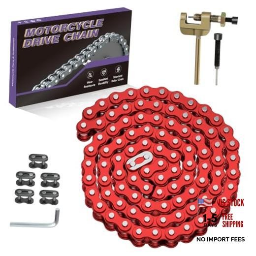 #35 Go Kart Roller Chain 3 Feet with Chain Breaker 3 Feet 95 Links 1 Red