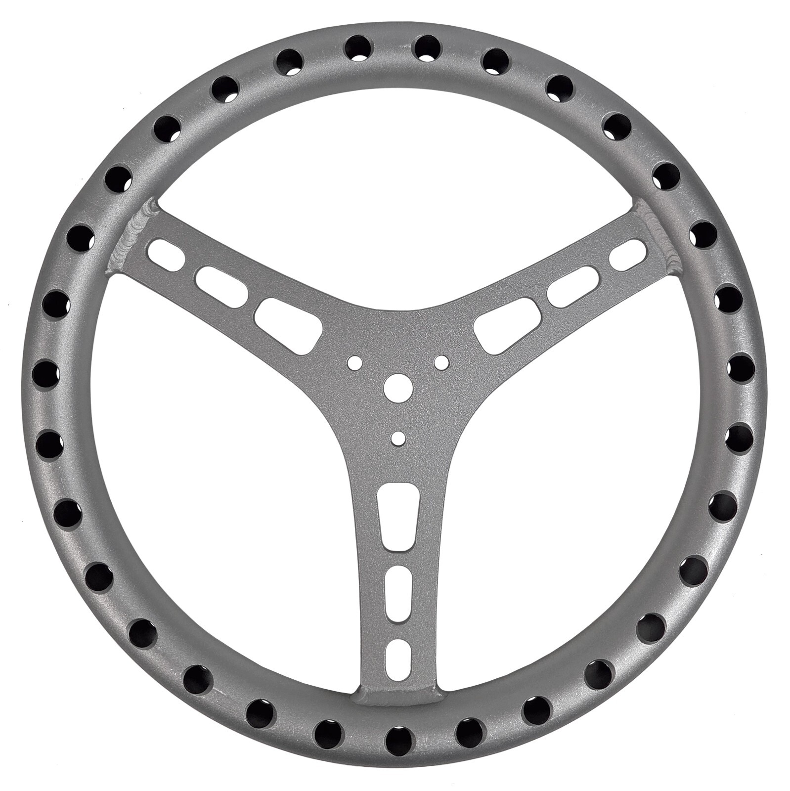 NEW FLAT UNCOATED STEERING WHEEL,MIDGET,MINI-SPRINT,13",DRILLED
