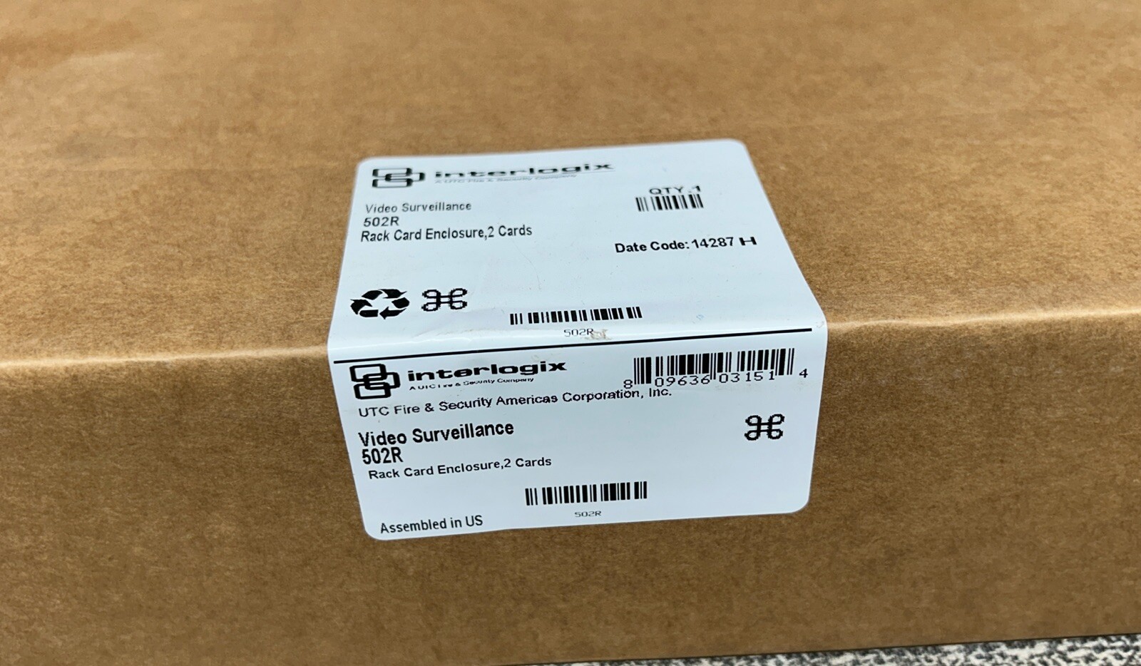GE/Interlogix 502R Rack Card Enclosure For 2 Cards