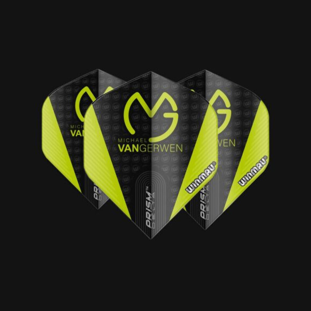 Winmau MvG Prism Delta Dart Flights - No2 (Standard) - Black & Green