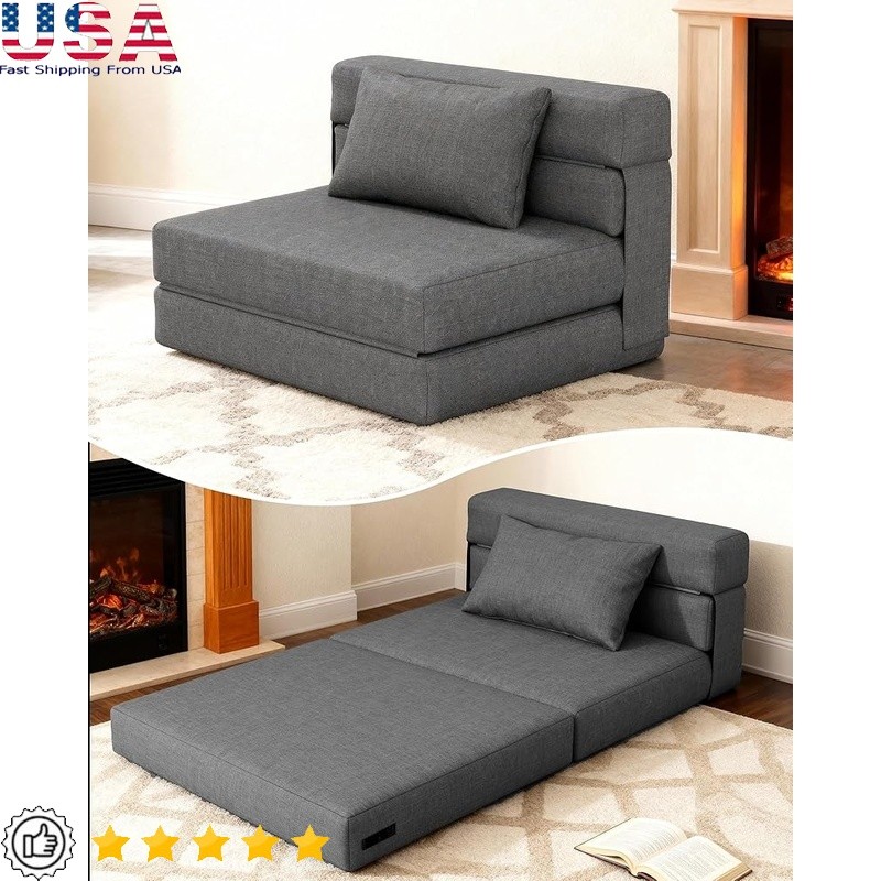 Versatile Folding Sofa Bed Chair Small Spaces Easy Recline Guest Sleep Solution