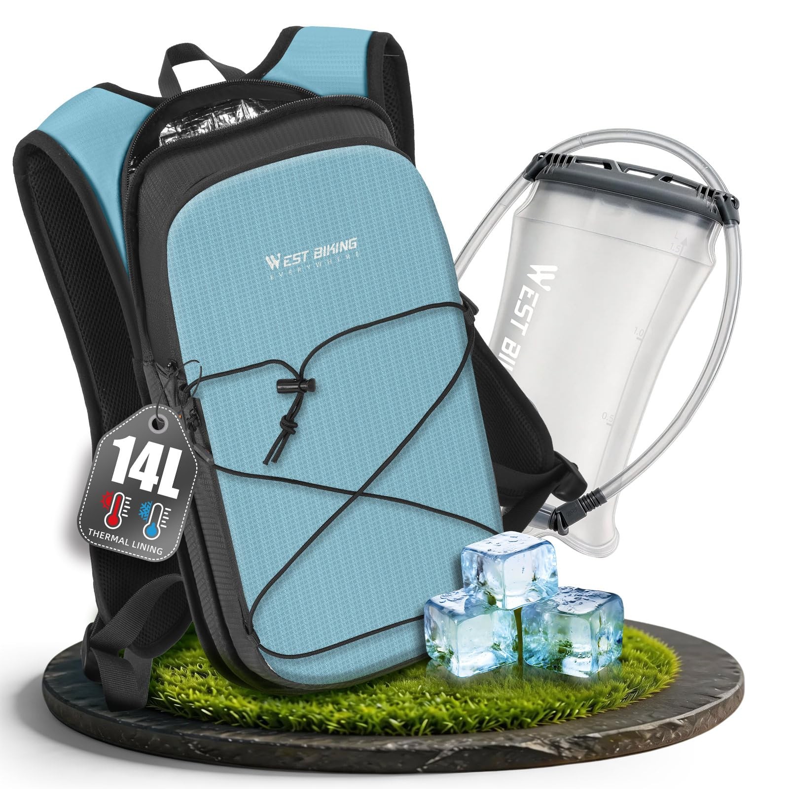 Hydration Pack Backpack, Insulated Hiking Water Backpack with 1.5L Water Blad...