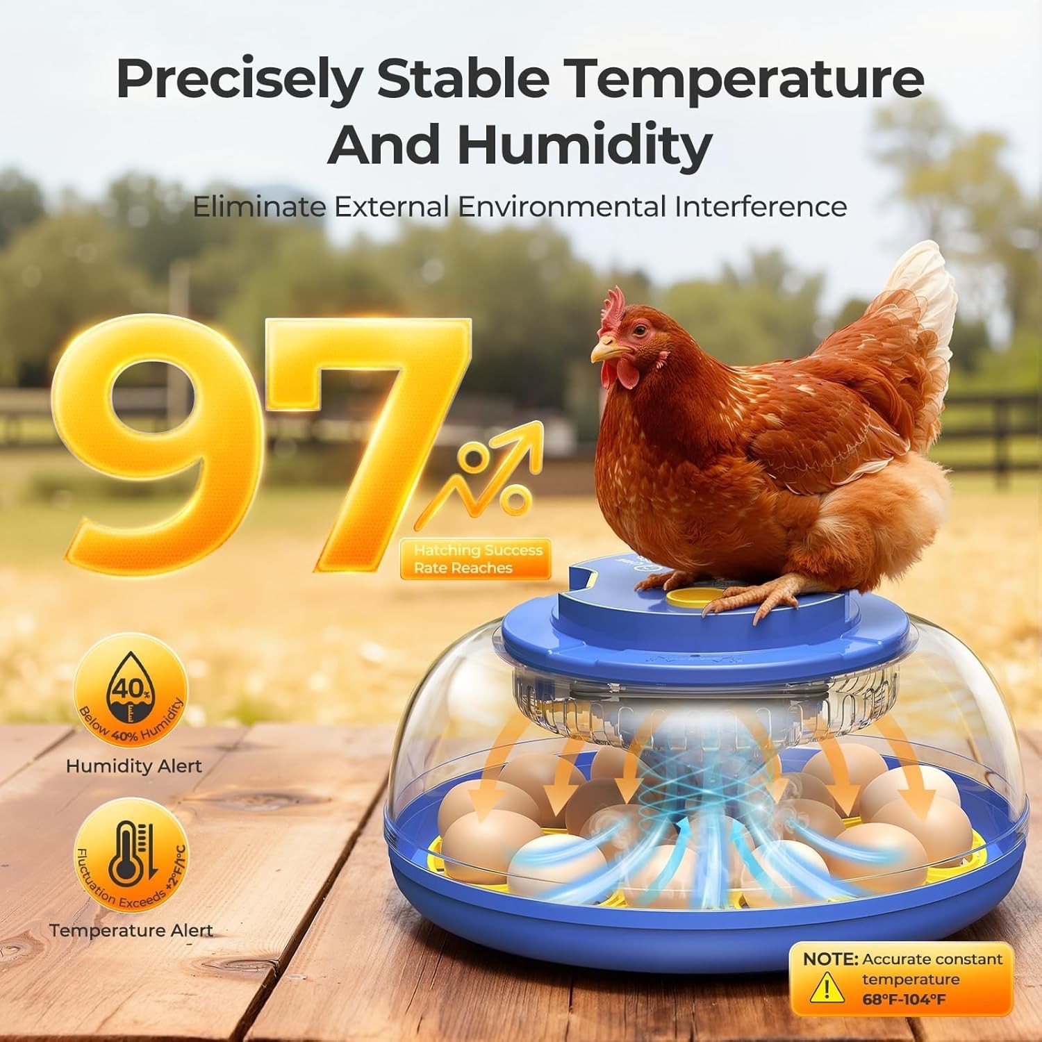 Incubators for Hatching Eggs w/Auto Egg Turning Humidity Temp Control 18 Eggs