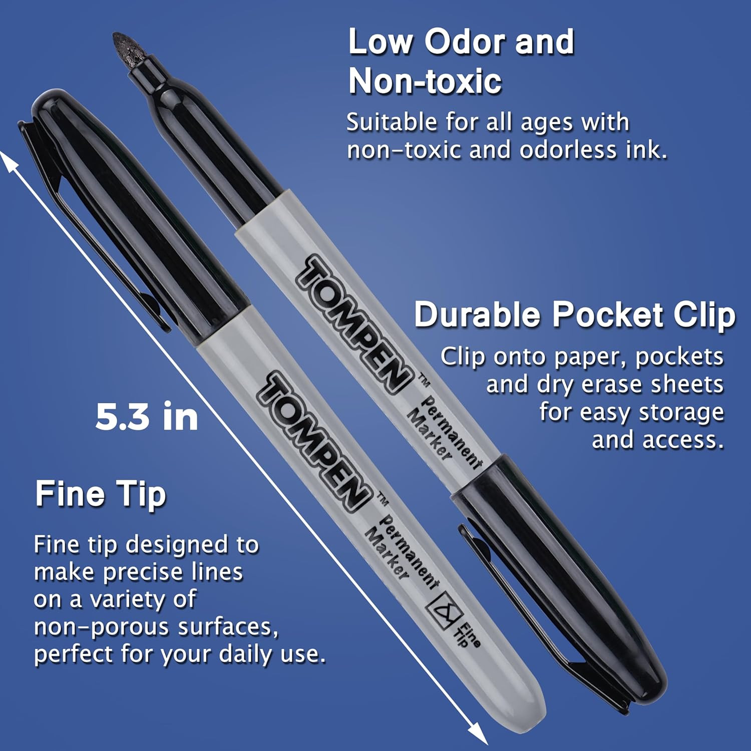 Black Permanent Markers Fine Tip 160 Pack Bulk Waterproof Permanent Marker Pens