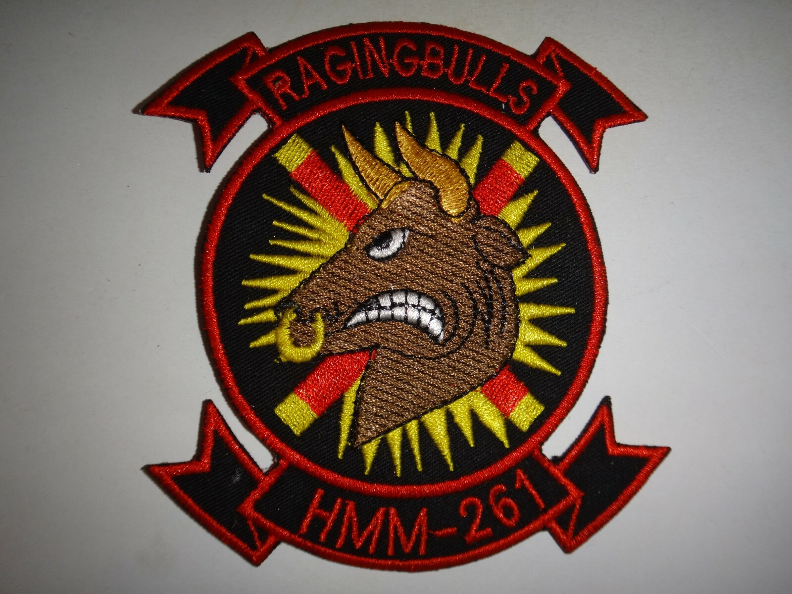 Vietnam War Patch USMC Marine HMM-261 RAGING BULLS