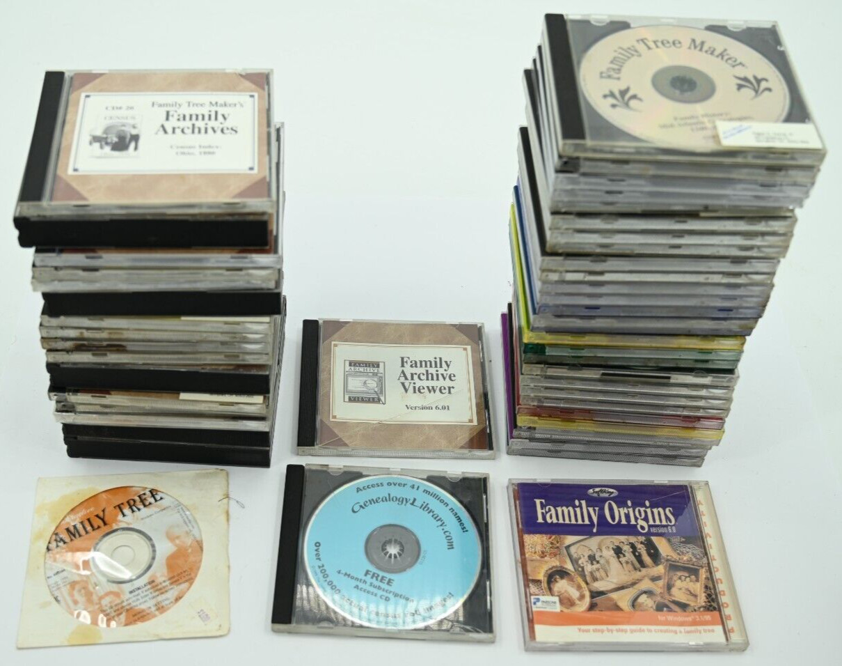 Huge Lot of Broderbund Family Tree Maker Family Archives for Genealogy Research