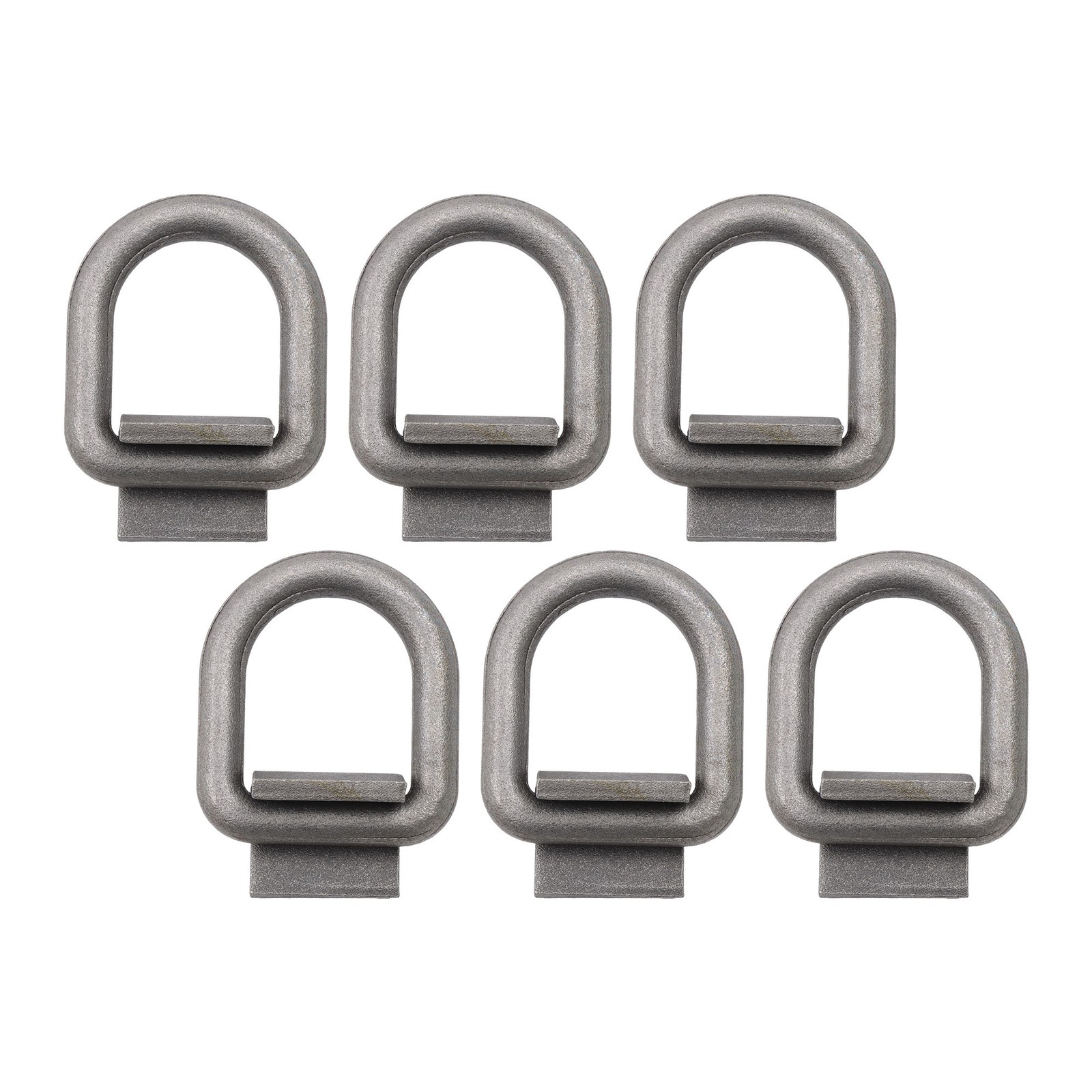 (6 Pack) 3/8 Inch 5000 Lbs Weld-On Forged Mounting D Ring with Welding Clips