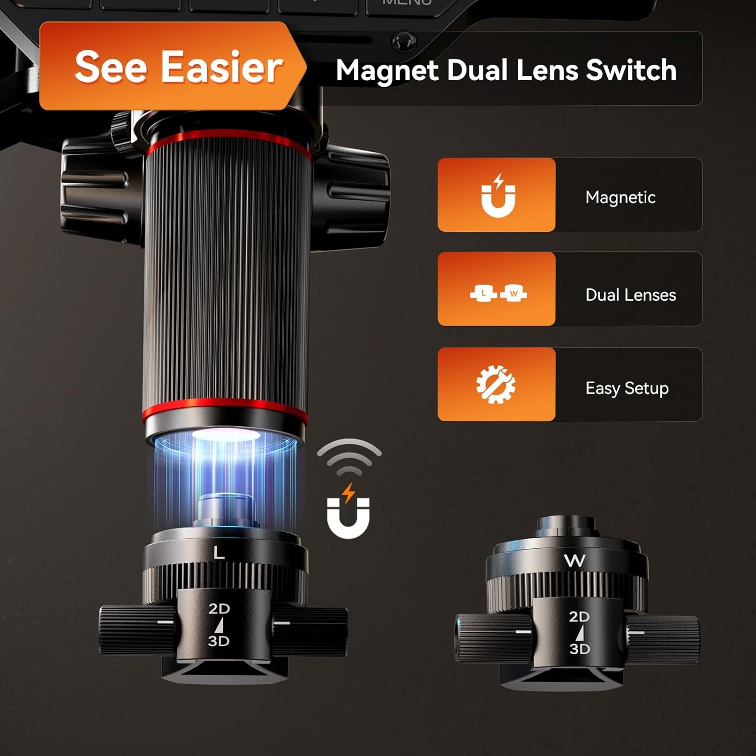 Elikliv EM3K-3D Max Microscope for PCB Soldering & Electronics Repair Flex Arm