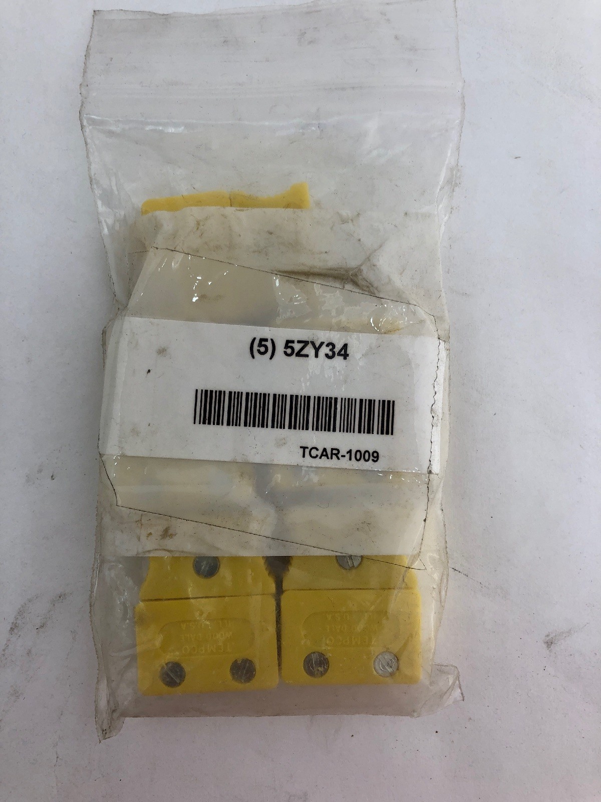 Lot of 5 Tempco TCAR-1009 Thermocouple Jack Type K Yellow Quick-Disconnect NIP