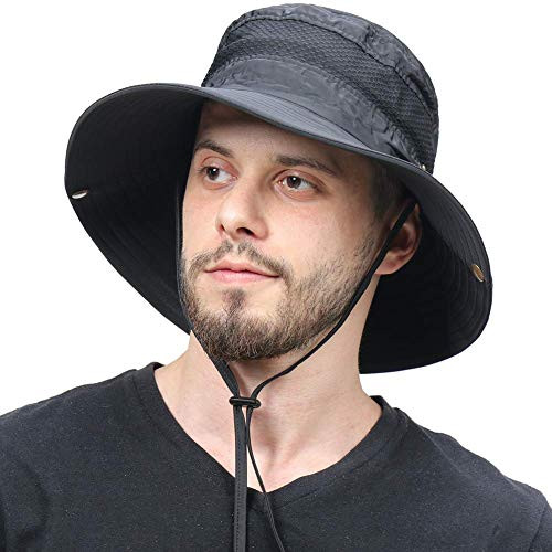 Mens Fishing Hat Wide Large Brim Sun Hat with Outdoor UV Protection