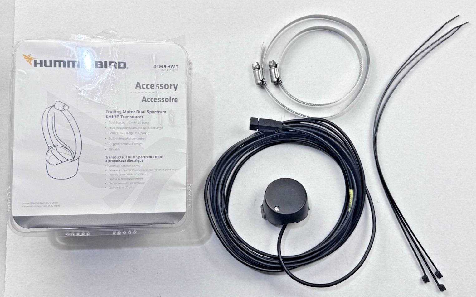 Humminbird XTM 9 HW T Trolling Motor Transducer HELIX Dual Spectrum CHIRP w/Temp