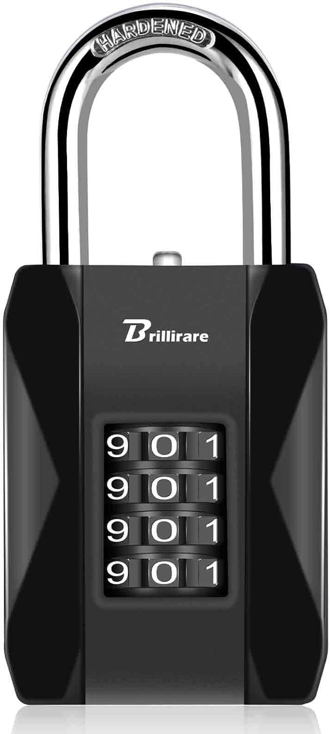 Combination Lock, 4 Digit Outdoor Heavy Duty Padlock Metal, Weatherproof Alloy L