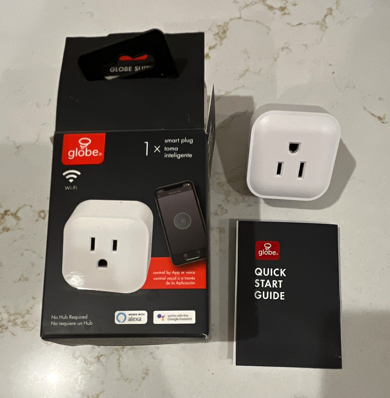 Globe Wi‑Fi Smart Plug 50114 White 1-Outlet App & Voice Control No Hub