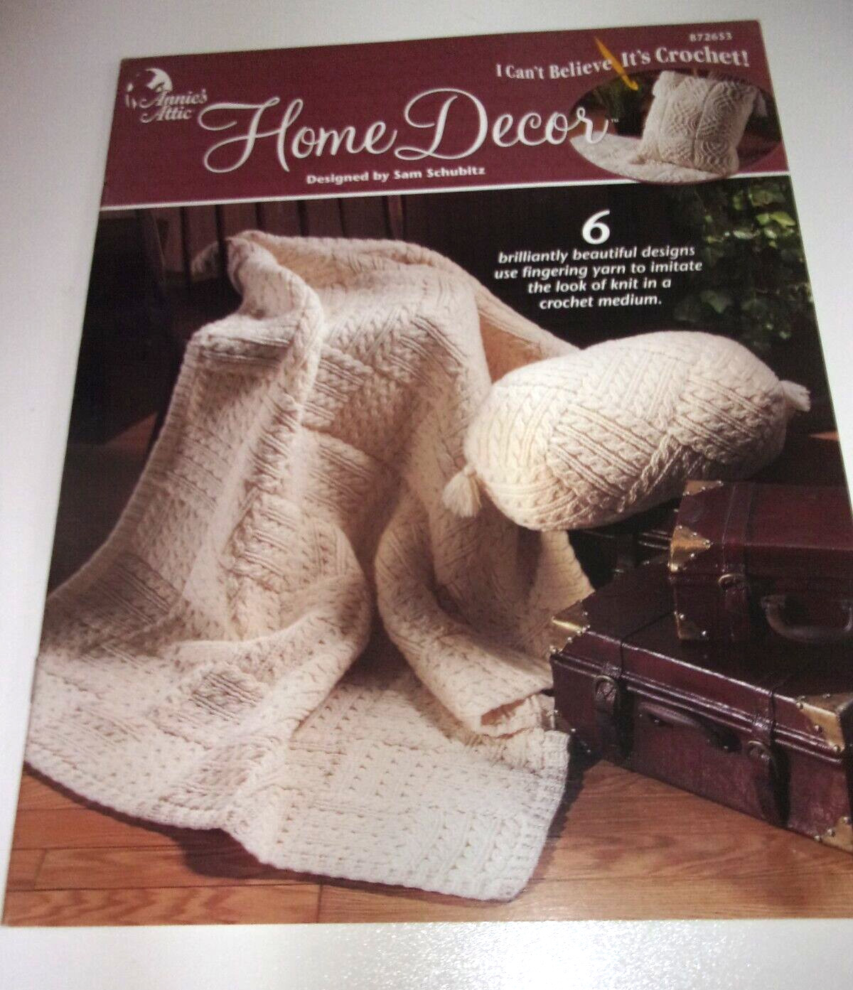 ANNIE'S ATTIC - "I CAN'T BELIEVE IT IS CROCHET" HOME DECOR  PATTERN LEAFLET