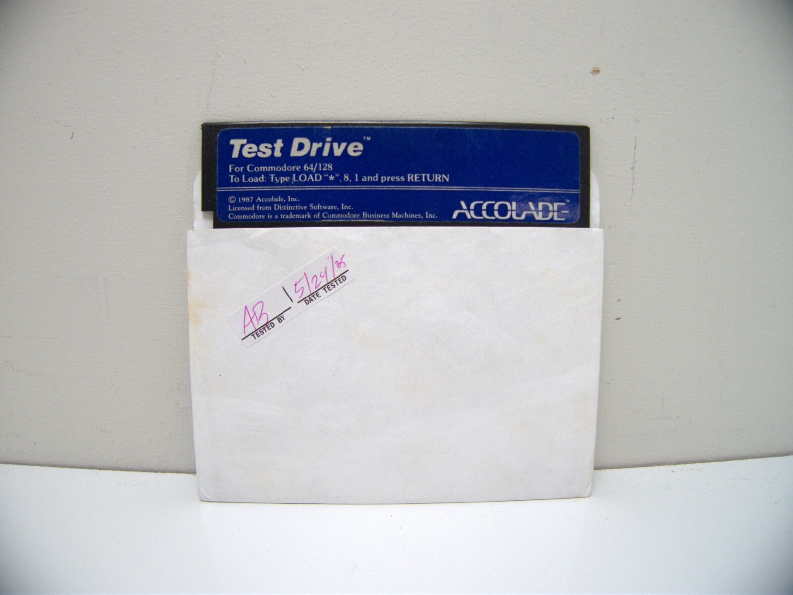 Accolade Test Drive Floppy Disk | C64/128 | Vintage 1987